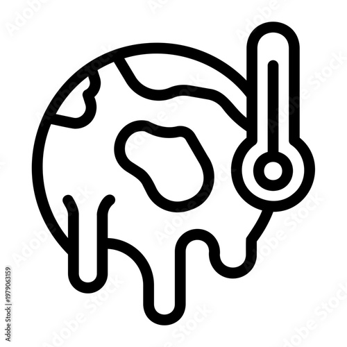 Melting earth Line Icon