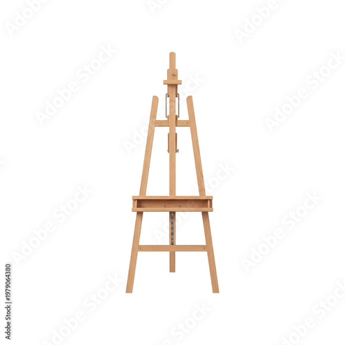 Wooden easel for painting and drawing, studio art supply, display stand