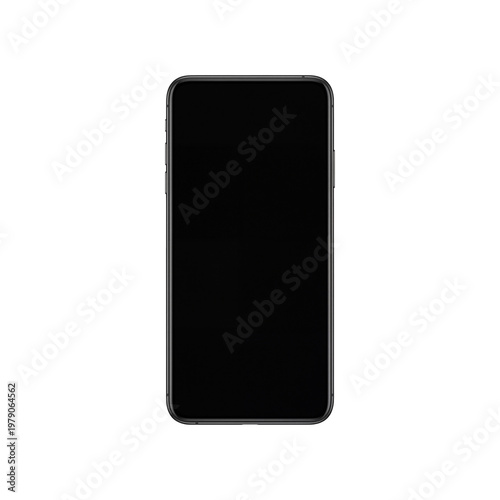 Smartphone Device Mockup Isolated on White Background, Blank Screen for Design