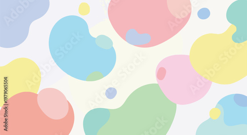 Colorful abstract shapes and bubbles.