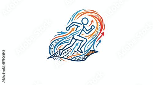 Abstract Runner with Flowing Energy