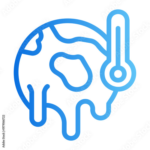 Melting earth Line Gradient Icon