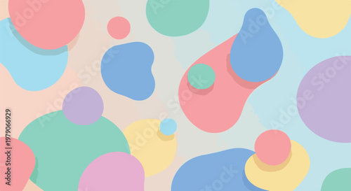 Colorful Abstract Shapes and Circles Pattern.