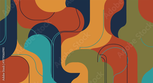 Abstract Colorful Shapes and Patterns Design 1.