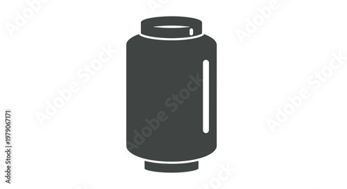 Simple Black Coffee Mug Illustration.