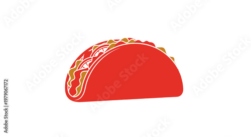 Red Taco with Golden Embellishments on Top.