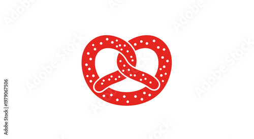 Red Pretzel with White Dots Illustration.