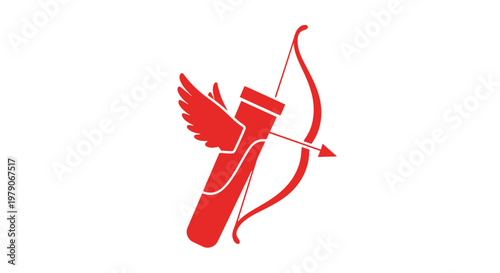 Red Quiver with Wings and Bow.