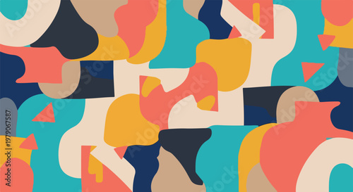 Abstract Colorful Shapes and Patterns Design.