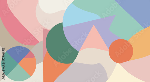 Abstract Colorful Shapes Geometric Forms Design.