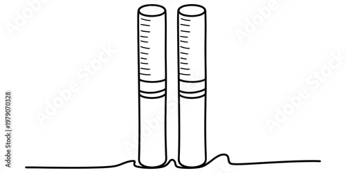 A simple black and white line drawing of two identical cylindrical test tubes standing upright