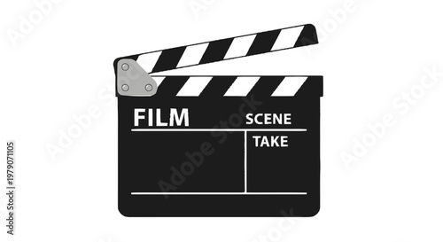 film slate on white background