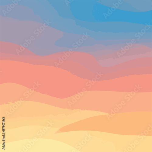 Abstract landscape with gradient blue to yellow hues