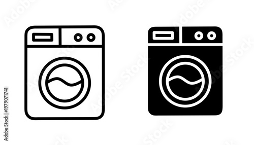 Vector illustration of washing machine icon set