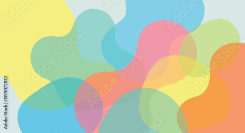Abstract pastel-colored overlapping shapes on a soft background