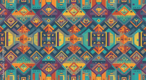 Colorful geometric pattern design elements.