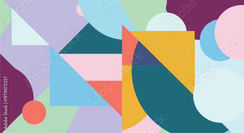 Abstract Geometric Shapes in Various Colors.