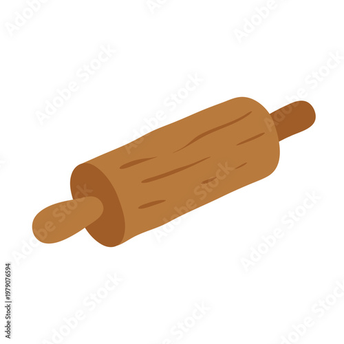 wooden rolling pin vector illustration