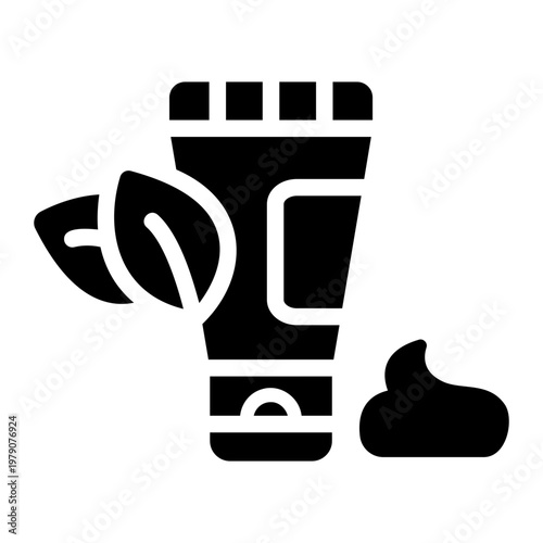 Eco cosmetic bottle Solid icon