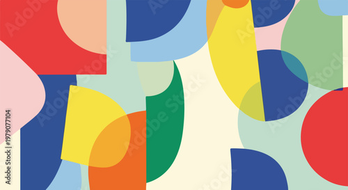 Colorful Geometric Shapes Abstract Art Design.