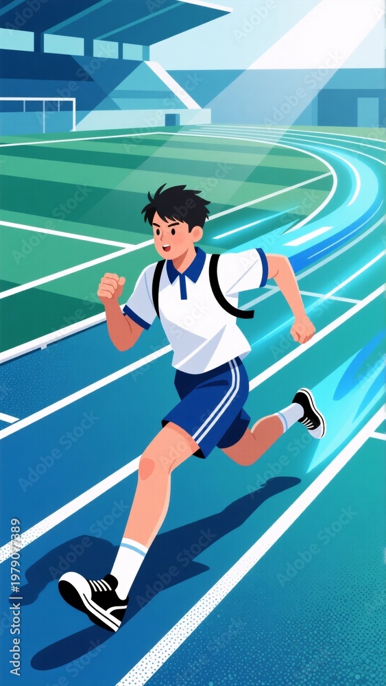 Obraz premium man running on track