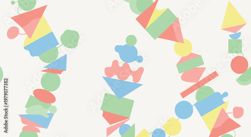 Colorful Geometric Shapes Abstract Composition 1.