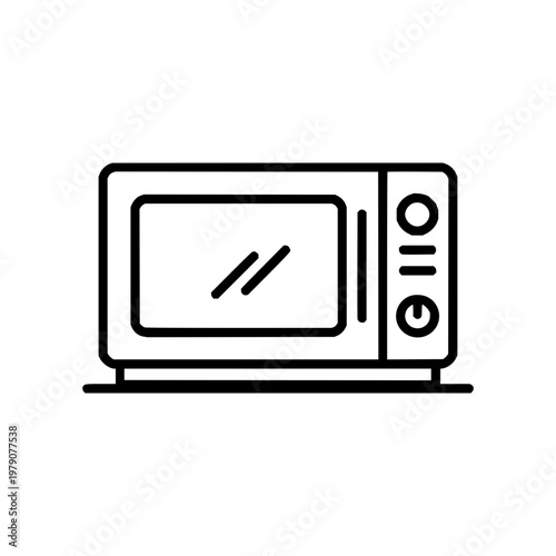 Microwave Oven Icon Line Art