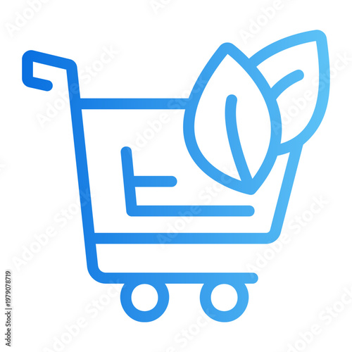 Eco shopping cart Line Gradient Icon