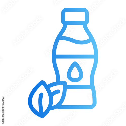 Eco water bottle Line Gradient Icon