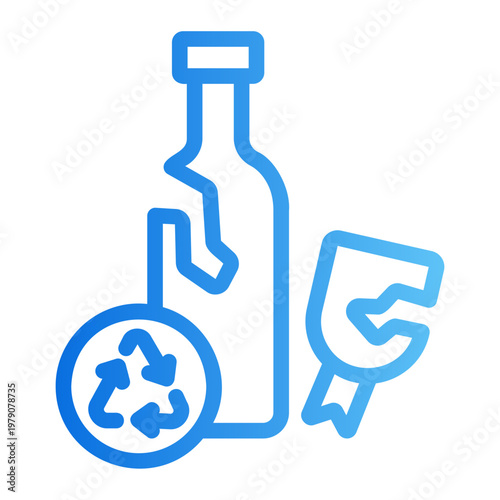 Glass recycle Line Gradient Icon
