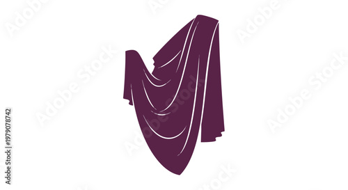 Purple Fabric Draped in Elegant Folds.