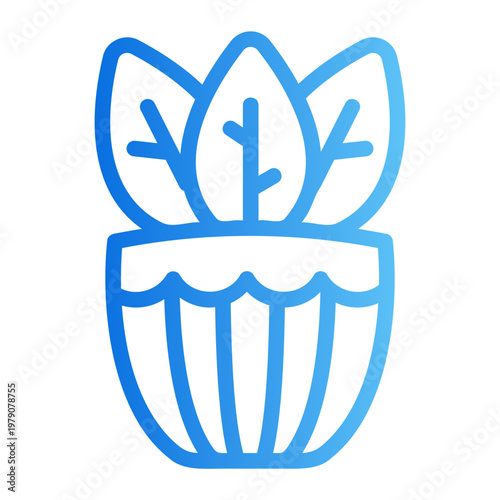 Indoor plant pot Line Gradient Icon