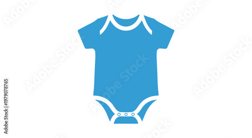 Blue Baby Bodysuit with White Trim.