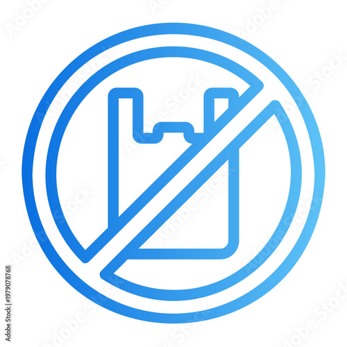 No plastic sign Line Gradient Icon