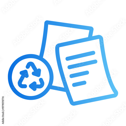 Paper recycle Line Gradient Icon