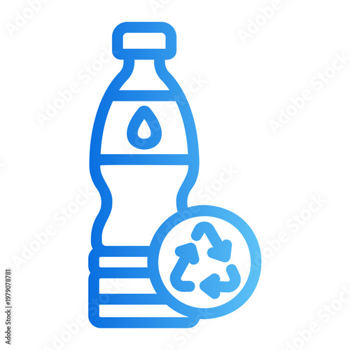 Plastic bottle recycle Line Gradient Icon