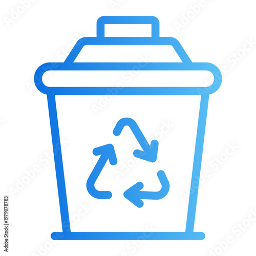 Recycling bin Line Gradient Icon