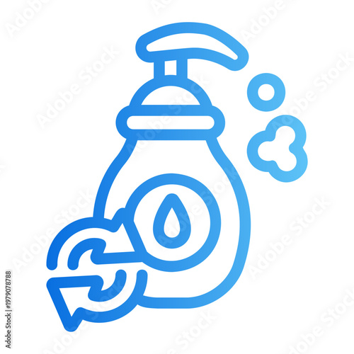 Refillable soap bottle Line Gradient Icon