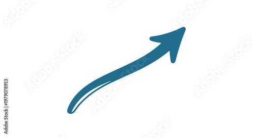 Blue Arrow Pointing Upwards and Right.