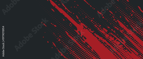 Background, contrast red and black color abstract template for business design. Technology style. You can use it for advertising, sports posters, templates, business presentations. Vector illustration