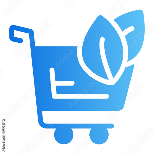 Eco shopping cart Line Gradient Icon