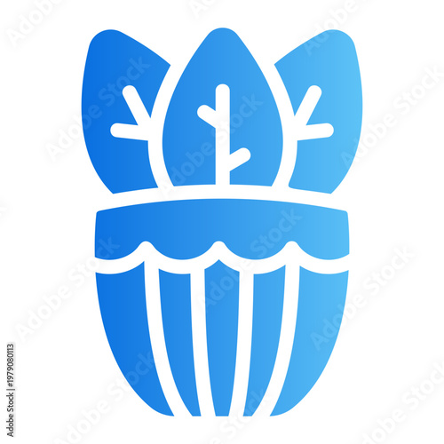 Indoor plant pot Line Gradient Icon