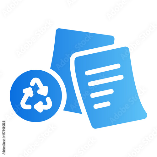 Paper recycle Line Gradient Icon