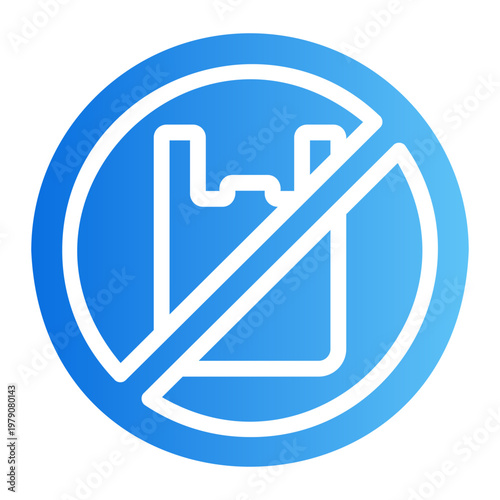 No plastic sign Line Gradient Icon