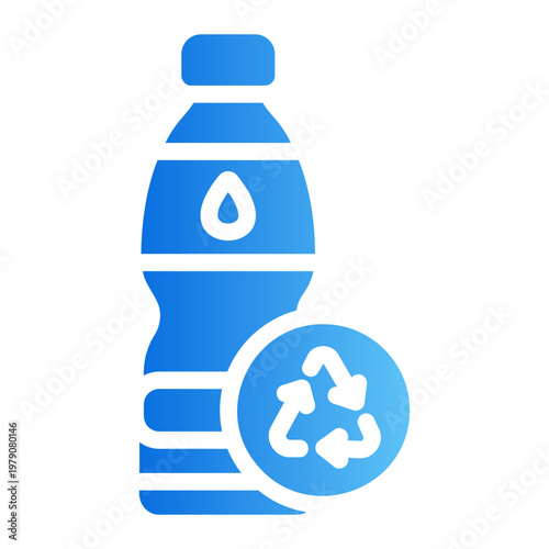 Plastic bottle recycle Line Gradient Icon