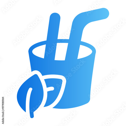 Reusable straw Line Gradient Icon