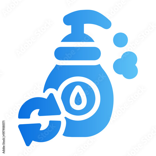 Refillable soap bottle Line Gradient Icon