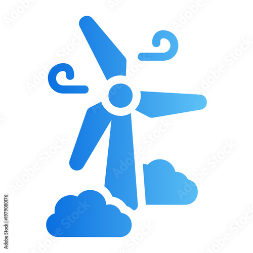 Wind turbine Line Gradient Icon