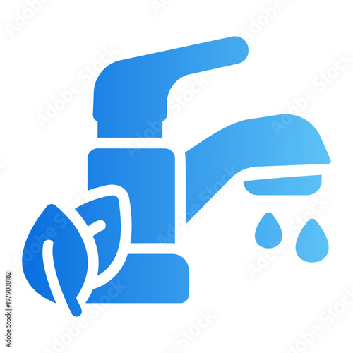 Water saving faucet Line Gradient Icon