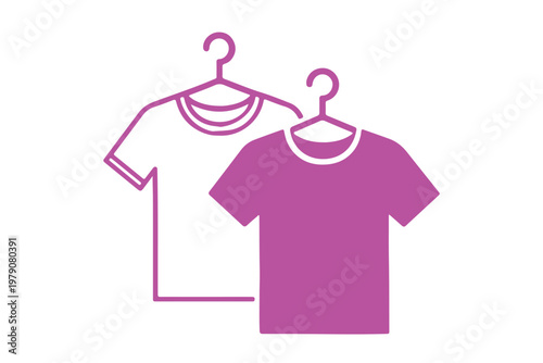 Transparent PNG available
T-shirt icon. T-shirt icon line and flat style. T-shirt with hanger icon. T-shirt sign and symbol. Vector illustration.